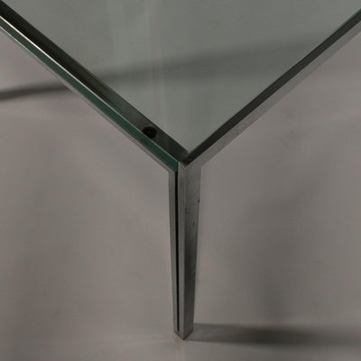 Vintage Italian Chromed Metal Glass Coffee Table - White Metal Glass Coffee Tables Vintage Italian Chromed Metal Glass Coffee Table - White Metal Glass Coffee Tables