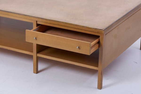 Coffee Table With Leather Top By Paul, Coffee Table Leather Top