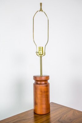 Cherry Wood Table Lamps by Arden Riddle 1950s Set of 2
