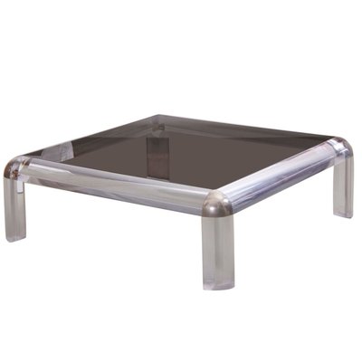 Smoked Glass Square Coffee Table, Glass And Chrome Square Coffee Tables