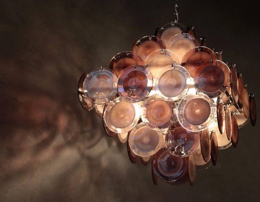 Vintage Glass Disc Chandelier from Vistosi Vintage Glass Disc Chandelier from Vistosi
