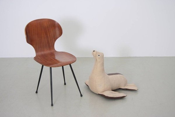 Leather and Jute Therapeutic Toy Seal by Renate Muller