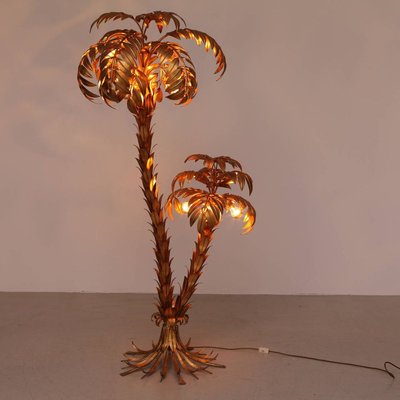 Two Trunk Palm Tree Floor Lamp, Gilt Palm Tree Floor Lamps