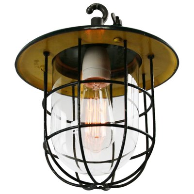 Vintage Industrial Dutch Green Cast Iron And Clear Glass Pendant Lamp In Vendita Su Pamono - Industrial Clear Glass Pendant Lights Vintage Industrial Dutch Green Cast Iron And Clear Glass Pendant Lamp In Vendita Su Pamono - Industrial Clear Glass Pendant Lights