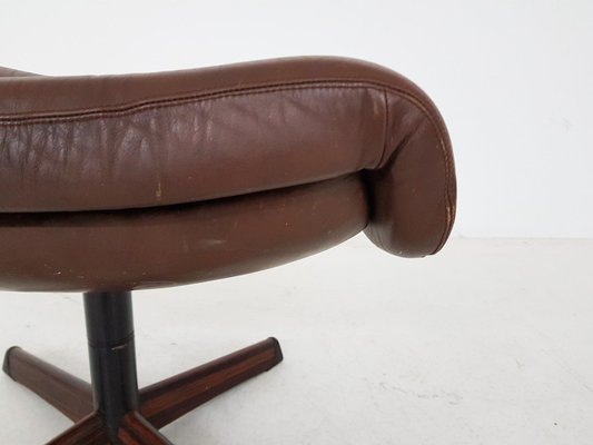 Vintage Brown Leather Footstool From Gotemobel 1960s For Sale At Pamono