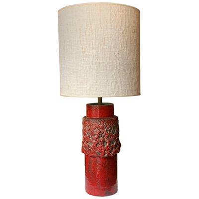 red ceramic table lamp