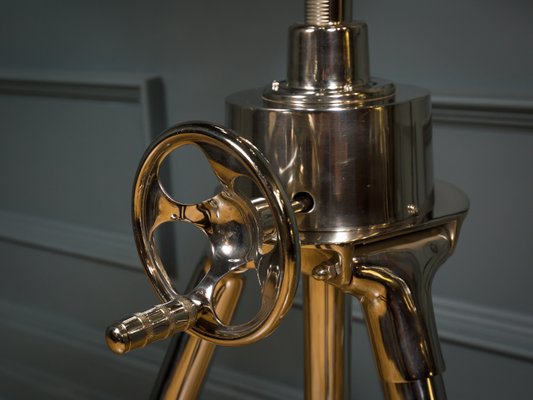 Vintage Nickel Tripod Spotlight Floor Lamp For Sale At Pamono