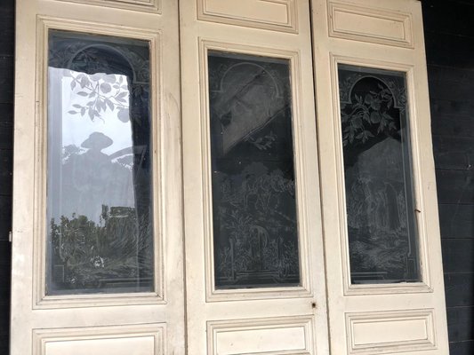 Antique French Cau Etched Glass Doors Set Of 3 For At Pamono - Antique Glass Doors Antique French Cau Etched Glass Doors Set Of 3 For At Pamono - Antique Glass Doors