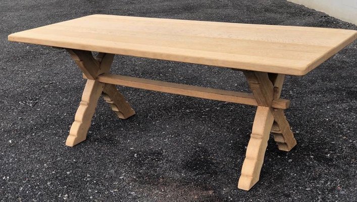 Antiker Landhaus Esszimmertisch Aus Gebleichtem Refektorium Bei Pamono Kaufen