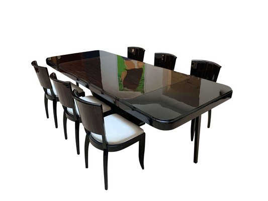 Art Deco Expandable Dining Room Set In, Expandable Dining Room Table And Chairs