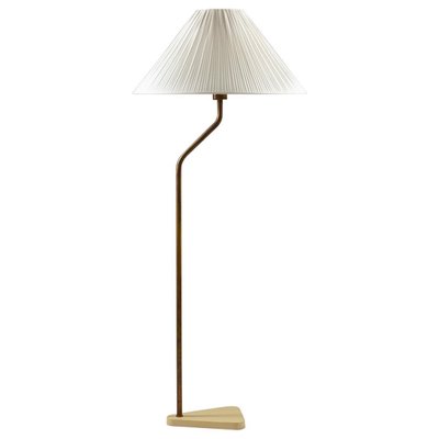 Scandinavian Floor Lamp In Brass 1940s, Scandinavian Floor Lamp