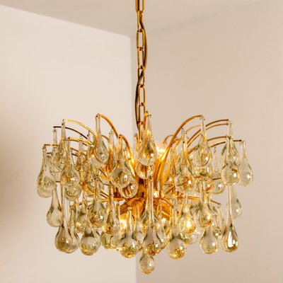 Large Murano Glass Tear Drop Chandelier by Christoph Palme, Germany, 1970s Large Murano Glass Tear Drop Chandelier by Christoph Palme, Germany, 1970s