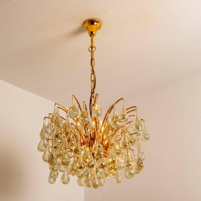 Large Murano Glass Tear Drop Chandelier by Christoph Palme, Germany, 1970s Large Murano Glass Tear Drop Chandelier by Christoph Palme, Germany, 1970s