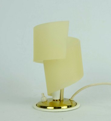 Plastic Table Lamp 1950s, Small Mustard Yellow Table Lamp