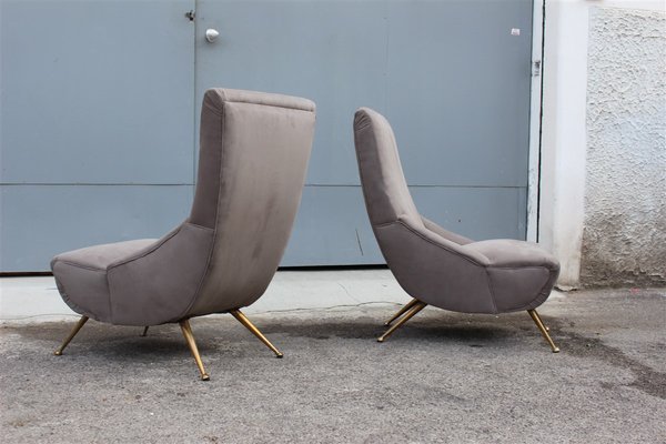 Small Italian Boomerang Lounge Chairs 1950s Set of 2