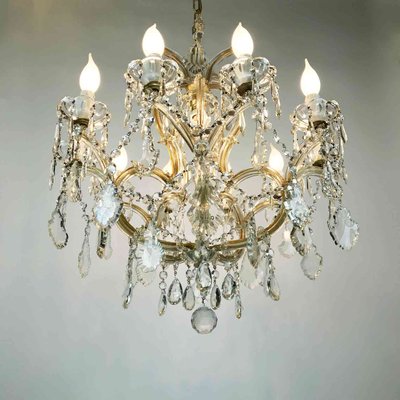 Crystal chandelierceiling light fitting from the 1950s Crystal chandelierceiling light fitting from the 1950s