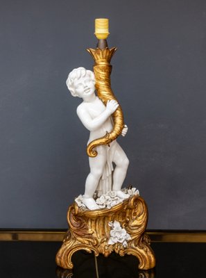 Antique porcelain cherub lamp deals
