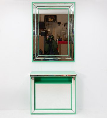 Hollywood Regency Mint Green Console And Mirror Set 1972 Of Mint Green Console And Mirror Set