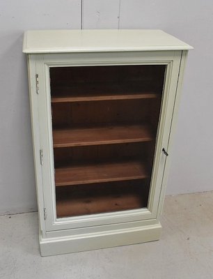 Small Painted Wooden Display Cabinet, Small Wooden Display Cabinet With Glass Doors