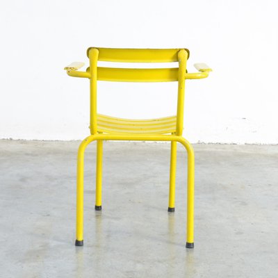 Industrial Yellow Metal Chair 1950s, Yellow Metal Chairs