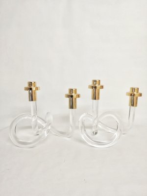 Mid-Century Acrylic Glass Candleholders by Dorothy Thorpe, Set of