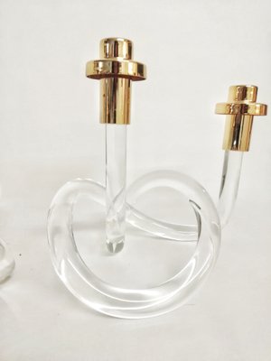 Mid-Century Acrylic Glass Candleholders by Dorothy Thorpe, Set of