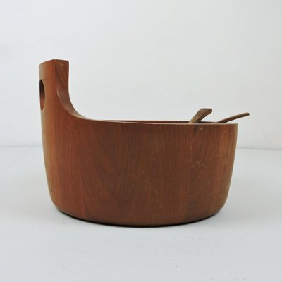 Vintage Danish Teak Salad Bowl with Servers by Jens Quistgaard for