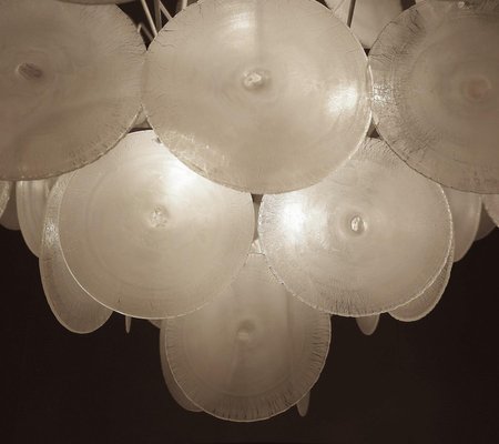 Nason Chandelier with Murano Glass Discs, 1960s Nason Chandelier with Murano Glass Discs, 1960s