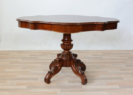 Mahogany Veneer Coffee Table, Wood Lion Coffee Table