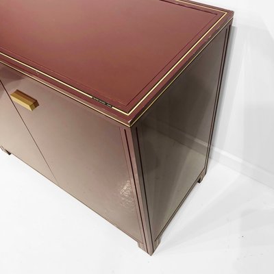 Burgundy Acrylic And Glass Storage Cabinet By Pierre Vandel 1970s For Sale At Pamono