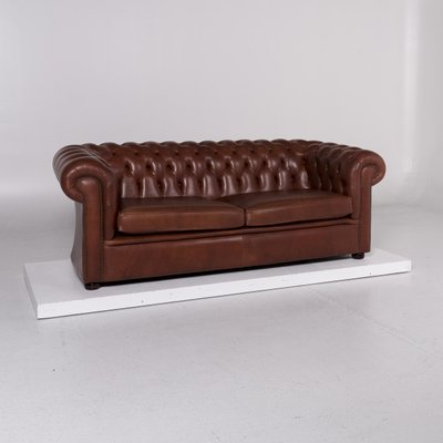 Red Brown Leather Sofas From Chesterfield Set Of 2 For At Pamono Red Brown Leather Sofas From