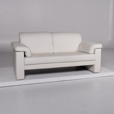 White Leather 2 Seat Sofa Set From Rolf Benz Of En Vente White Leather 2 Seat Sofa Set From Rolf