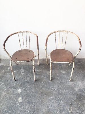 Vintage Industrial Tubular Metal Dining, Metal Dining Chairs Set Of 2