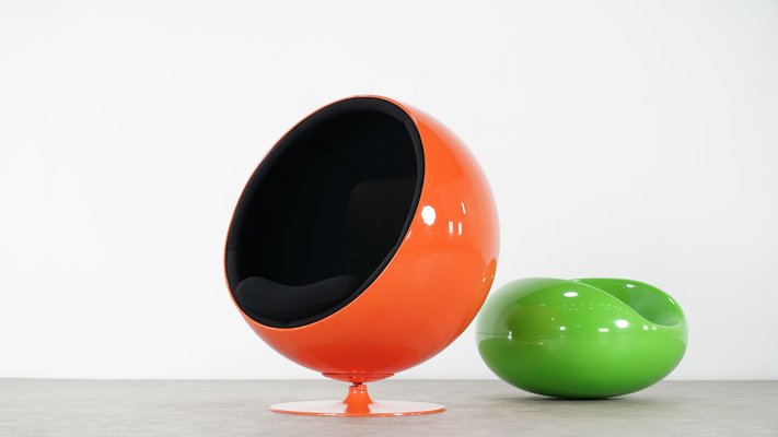 Finnish Bright Orange Ball Chair by Eero Aarnio for Asko, 1962 for sale at Pamono