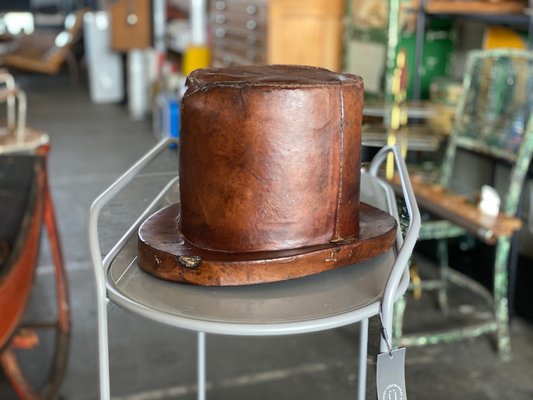 Boite A Chapeau Antique En Cuir En Vente Sur Pamono