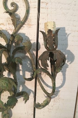Decorative Painted Metal Wall Sconces 1940s For Sale At Pamono