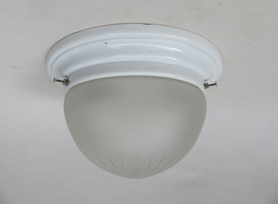 Vintage Art Deco Porcelain Satin Glass Dome With Star Cut Ceiling Lamp For At Pamono Art Deco Porcelain Satin Glass Dome, How To Change Light Ceiling Fixture