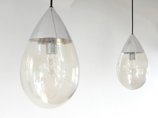Mid Century German Gl Drop Pendant Lamps From Glashütte Limburg German Gl Drop Pendant Lamps