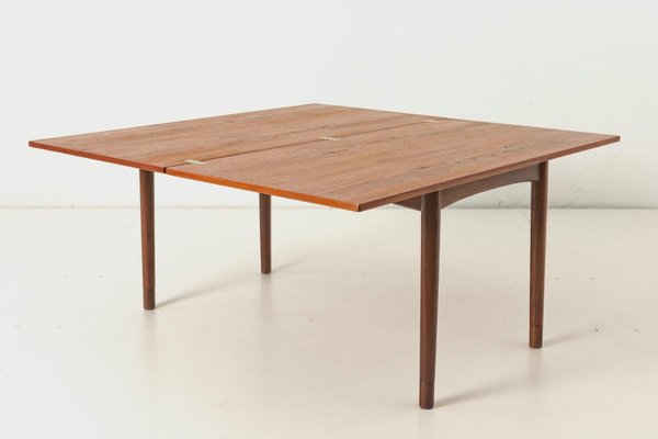 Danish Teak Convertible Coffee Table, Coffee Table That Converts To Dining With Bench