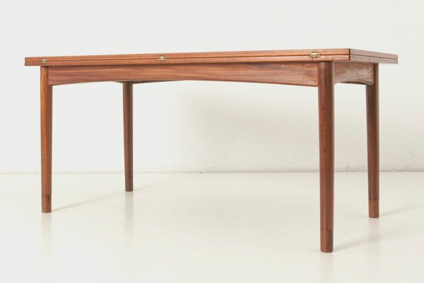 Danish Teak Convertible Coffee Table, Coffee Table That Converts To Dining With Bench