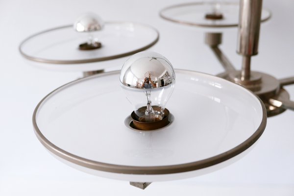 Lampadaire Sphère Bauhaus Années 30 - Vintage, Métal Et Verre, Hauteur 65 Cm
