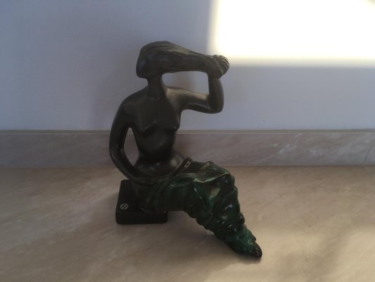 Ceramic Lady Sculpture by Jitka Forejtova for Keramos, 1960s for