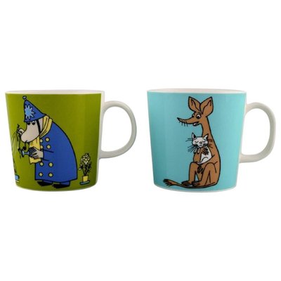 Arabia Finland Cups in Porcelain with Motifs from Moomin, Set of 2