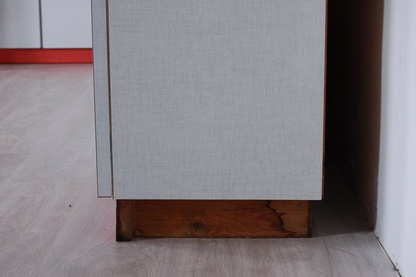 Vintage White And Coral Formica Kitchen Cupboards 1950s Set Of 4