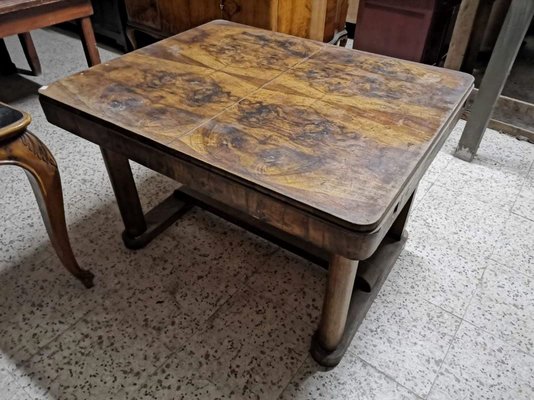 Italian Rectangular Briarwood Veneer Top Dining Table 1940s