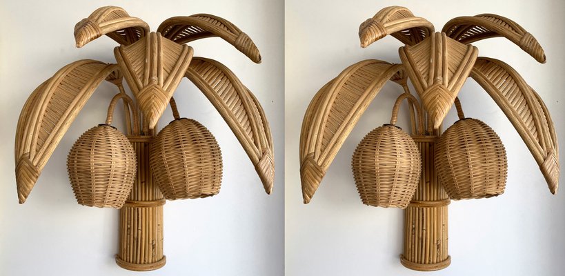 rattan palm tree floor lamp