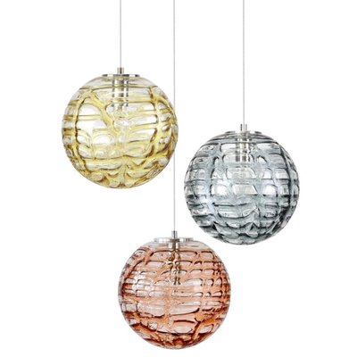 Murano Gl Pendant Lights In The Style Of Venini 1960s Set Murano Gl Pendant Lights In The