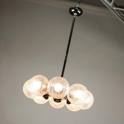 Large Vintage Glass Chrome Ceiling Lamp For At Pamono - Vintage Chrome Ceiling Light Fixture
