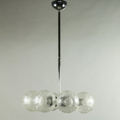 Large Vintage Glass Chrome Ceiling Lamp For At Pamono - Vintage Chrome Ceiling Light Fixture