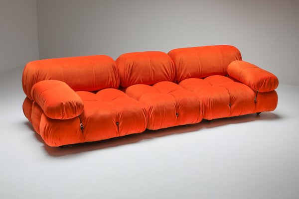 Vintage Camaleonda Sectional Sofa in Bright Orange by Mario